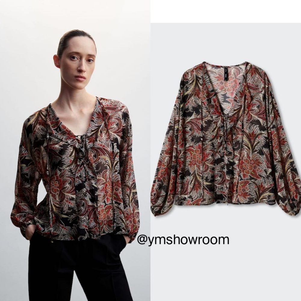 🔥Last 1🔥MANGO Printed blouse
